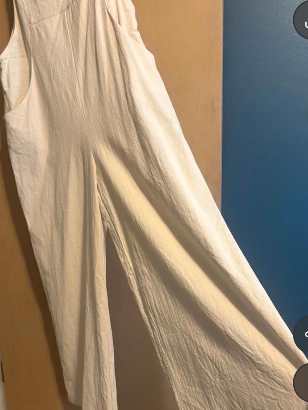 Brand new! Tags on. Cupshe Cream Wide-Leg Jumpsuit - Picture 3 of 4